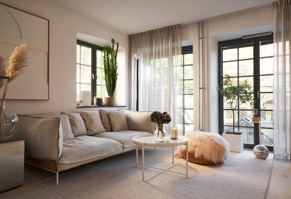 A Swedish Townhouse with Industrial Details 8 scandinavian-living-room-neutral-colors-industrial-windows-nordroom