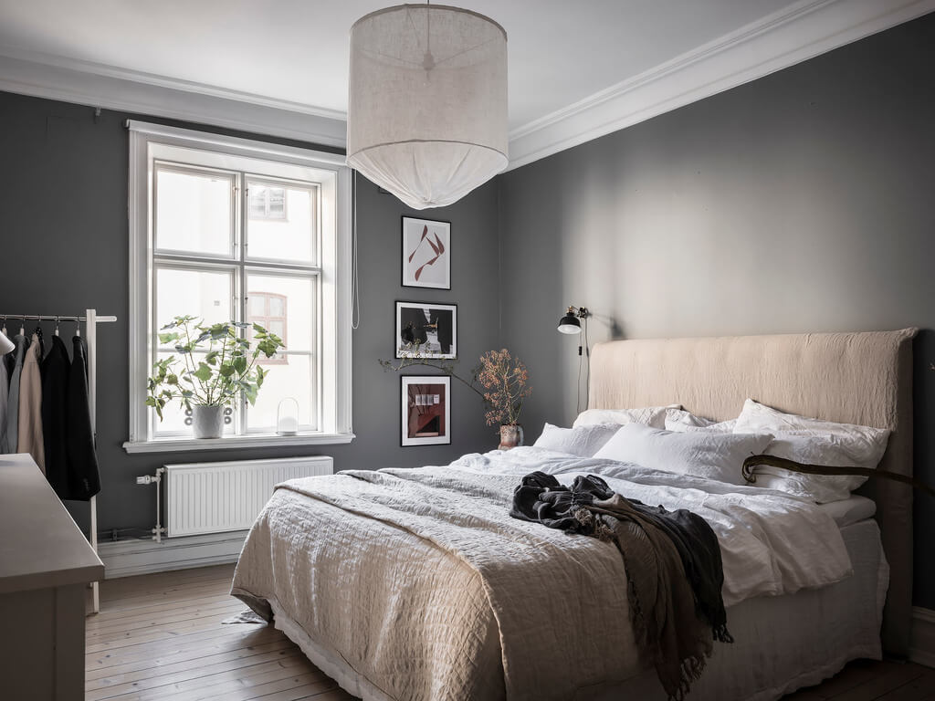 A Stylish Gray Scandinavian Apartment 13 serene-gray-bedroom-scandinavian-design-nordroom