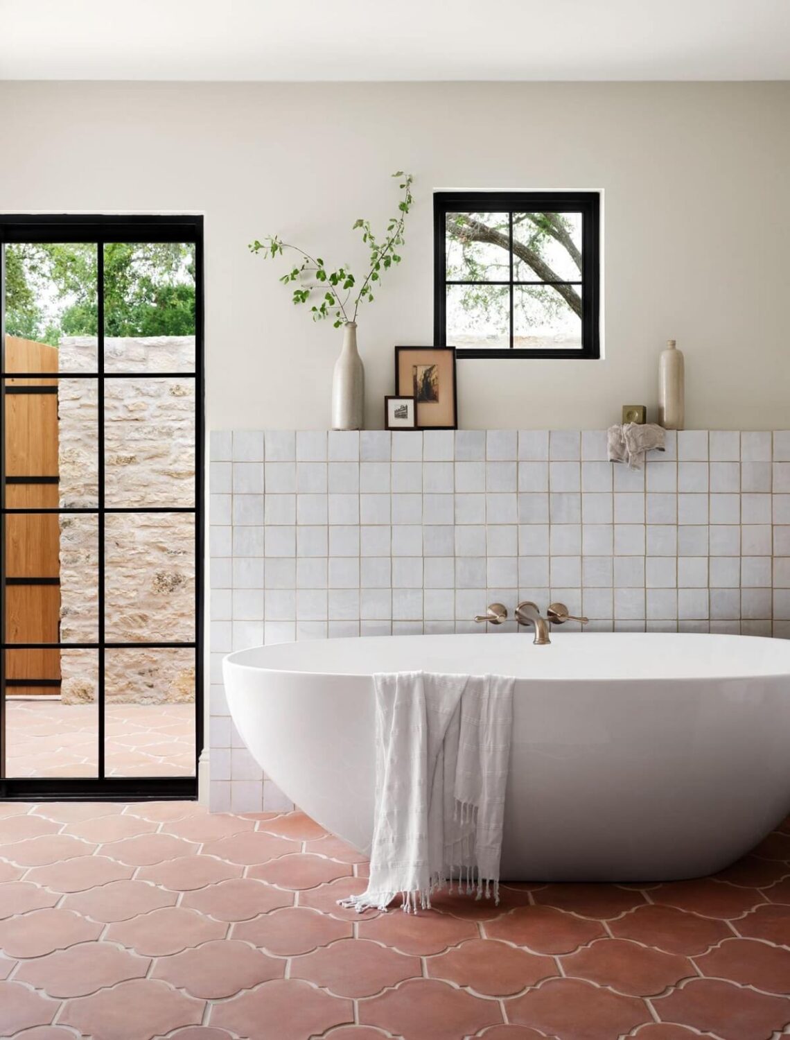 How To Style Terracotta Floor Tiles 31 bathroom-freestanding-bath-terracotta-floor-tiles-nordroom