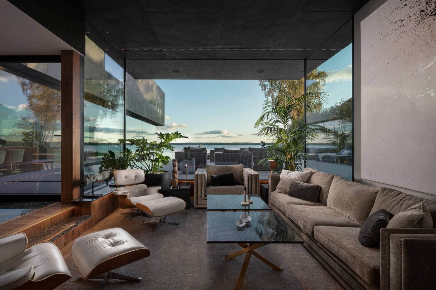 A Modern Architectural Villa in Sweden 2 glass-living-room-modern-architectural-villa-stockholm-sweden-nordroom