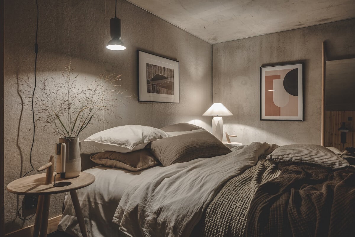 A Scandinavian Loft Made of Concrete and Wood 19 grey-loft-bedroom-scandinavian-home-nordroom