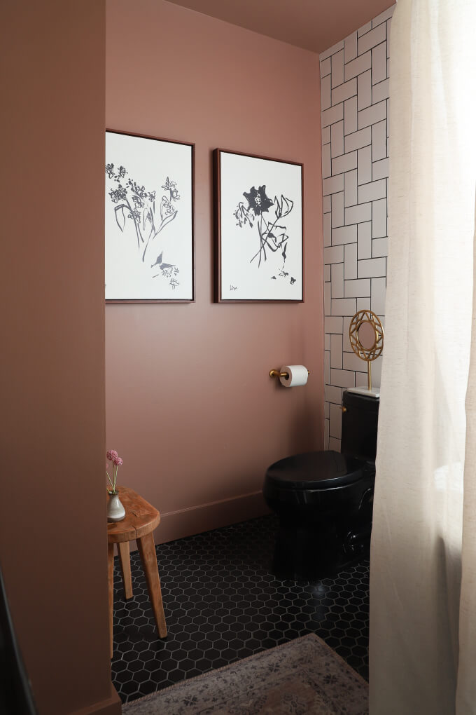 A Bright Renovated Home in Milwaukee 13 mocha bathroom black toilet nordroom A Bright Renovated Home in Milwaukee