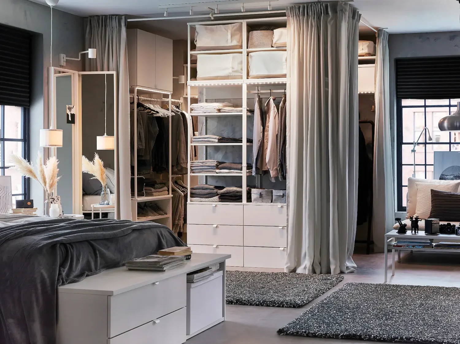 Styling Ideas From 6 New IKEA Bedrooms 18 new-ikea-bedroom-walk-in-closet-nordroom