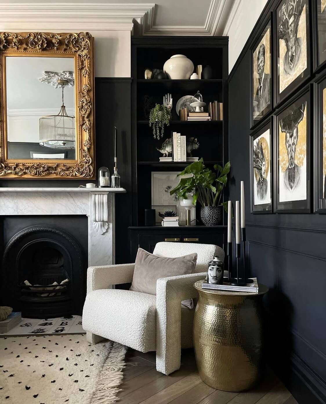 A Moody Edwardian Home in London 4 reading-nook-white-armchair-nordroom
