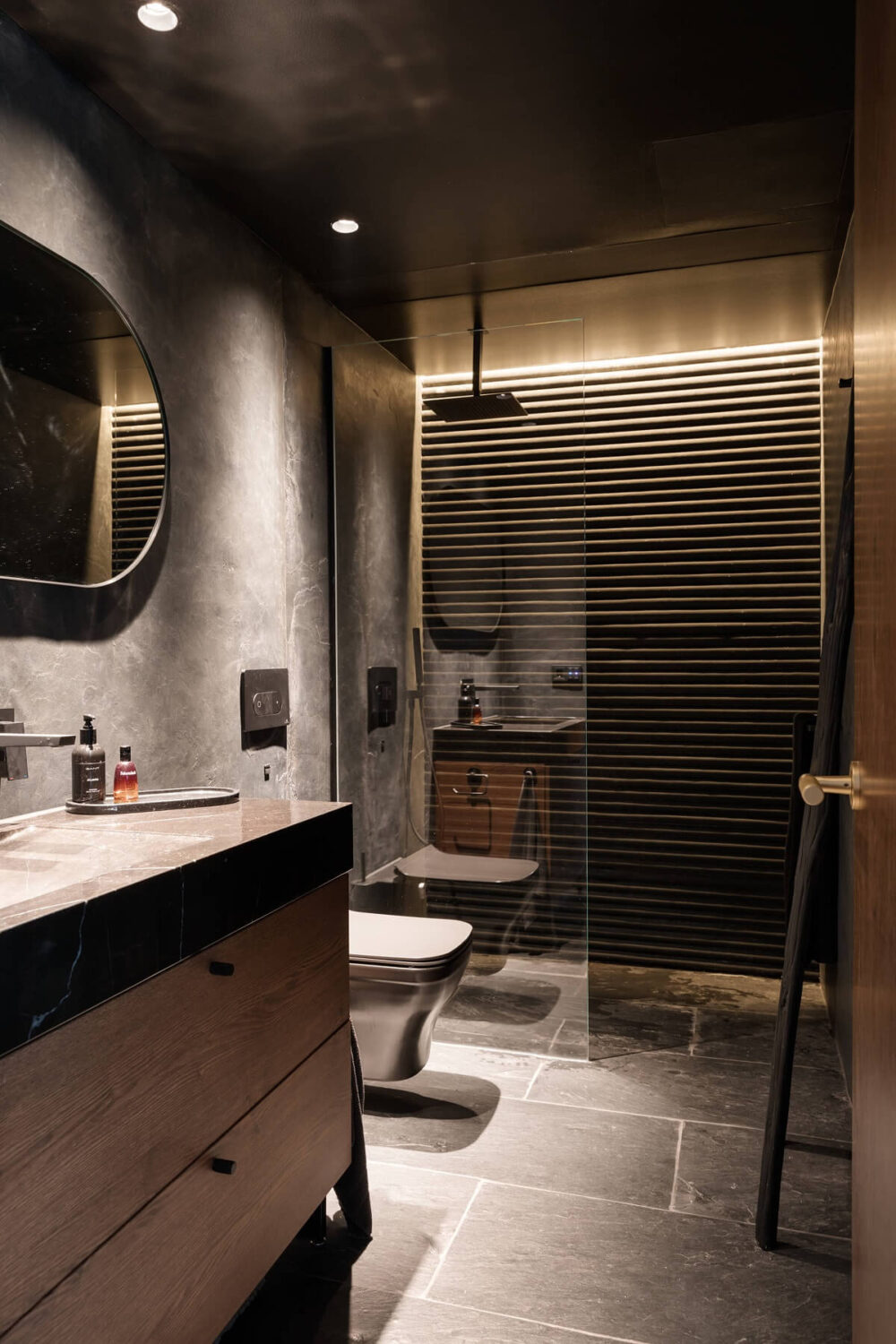 A Modern Architectural Villa in Sweden 20 small-dark-bathroom-modern-architectural-villa-stockholm-sweden-nordroom