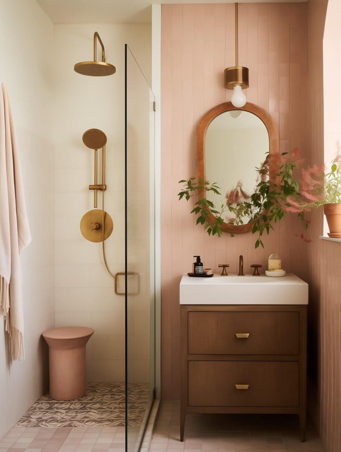 83 Small Bathroom Ideas & How To Make It Look Bigger 2 tiny bathroom with shower and pink tiles nordroom