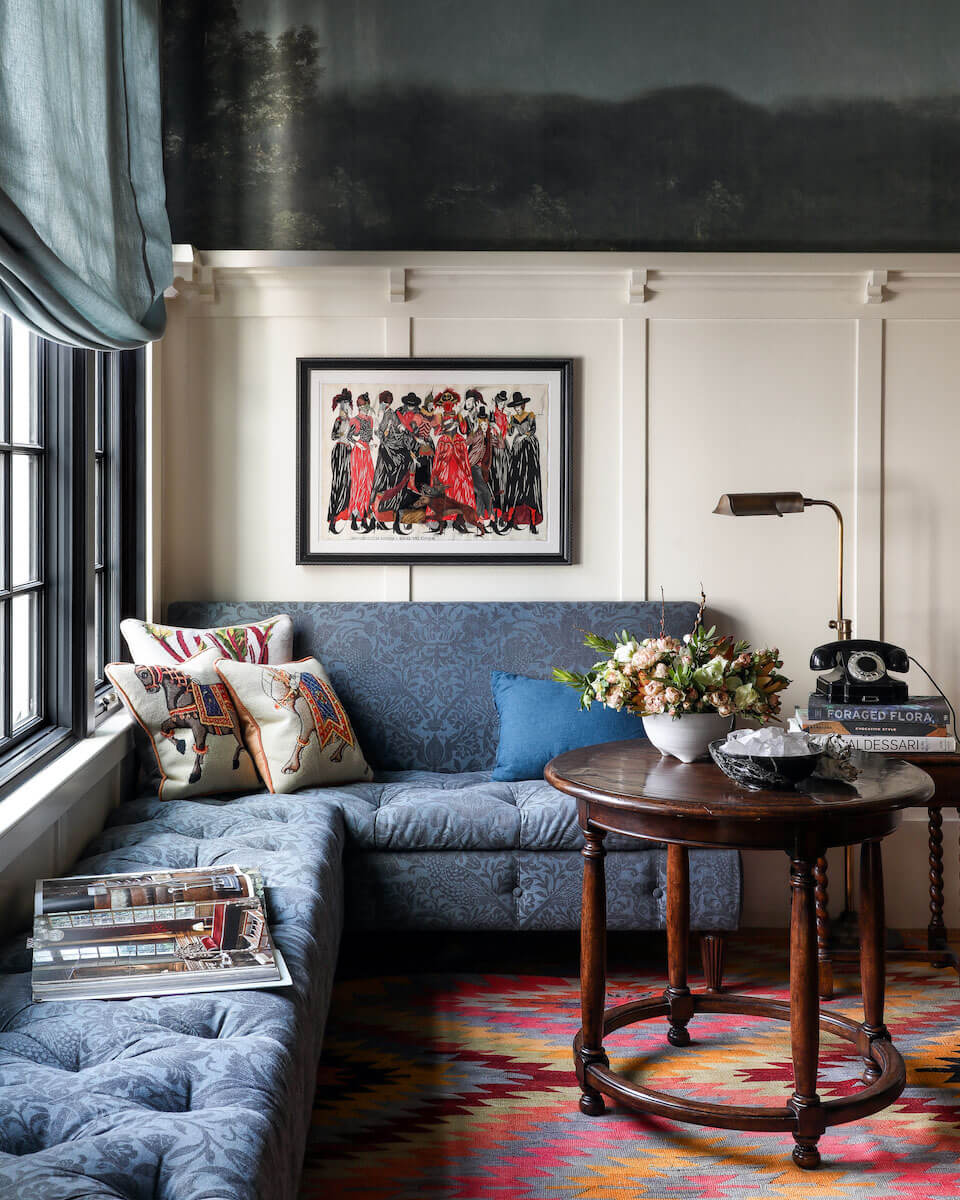 English Country Style in a San Francisco Home 11 window-seat-wallpaper-english-country-style-home-nordroom
