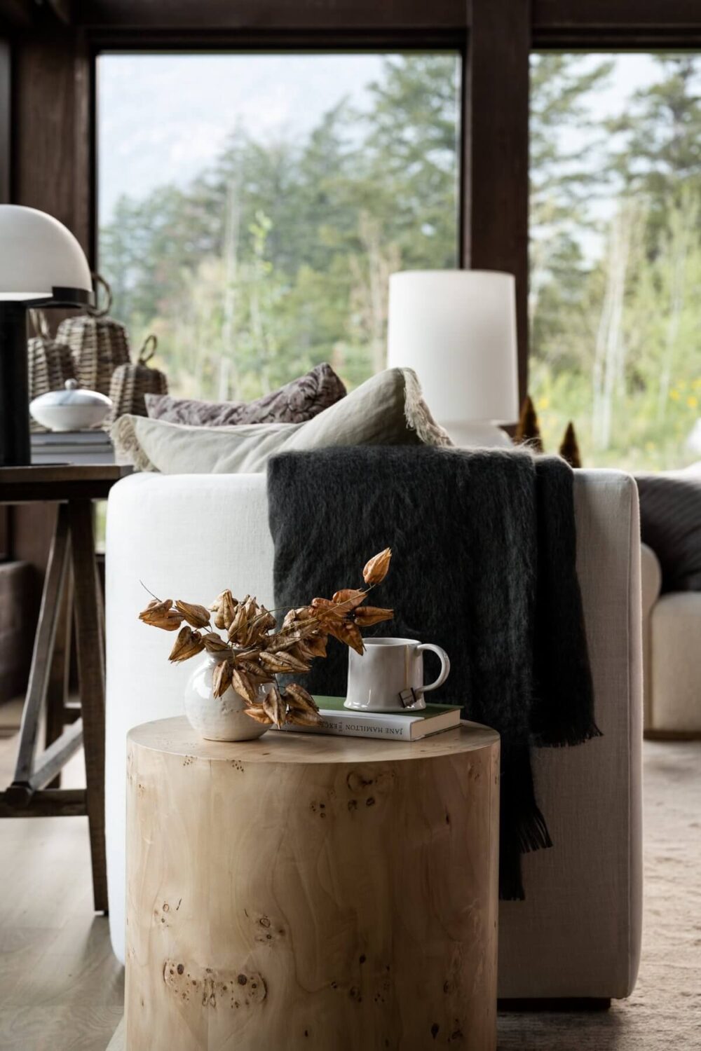 A Warm Christmas Home by Studio McGee 4 wooden-side-table-rustic-living-room-nordroom