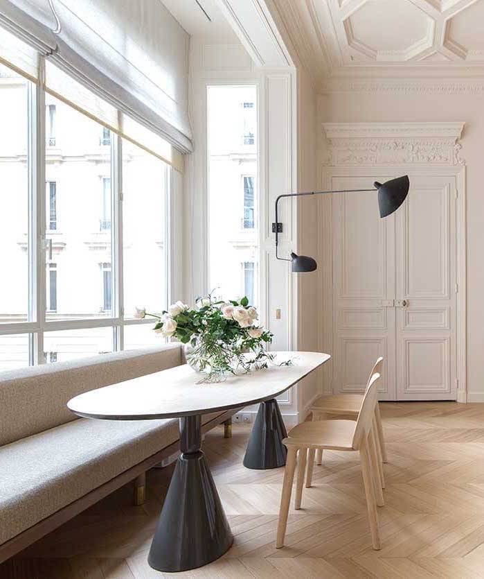 How To Style Your Home Like A Parisian Apartment 14 breakfast nook window seat kitchen parisian apartments nordroom How To Style Your Home Like A Parisian Apartment