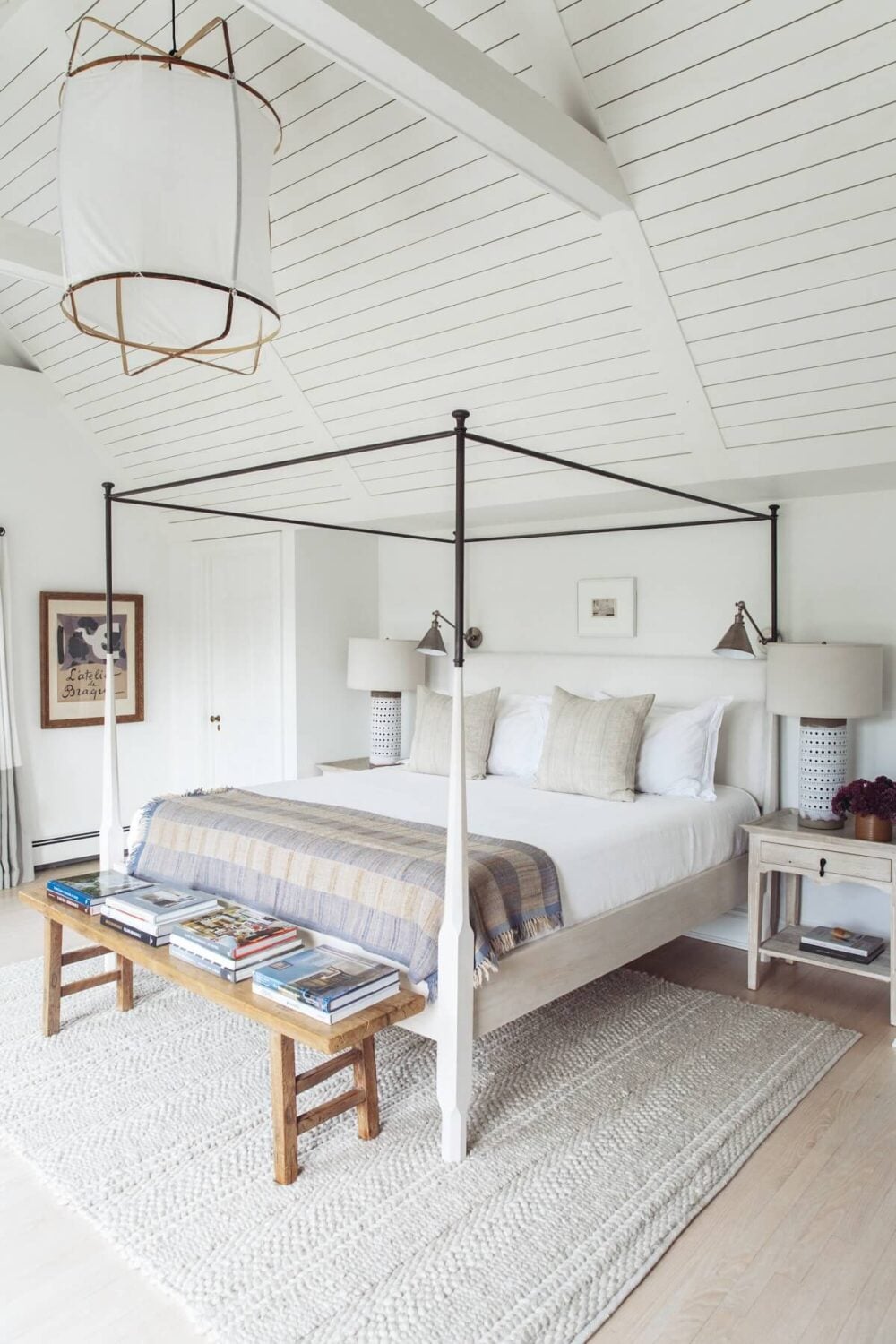 A Serene Colonial Home in Connecticut 15 canopy-bed-white-bedroom-light-grey-accent-color-nordroom