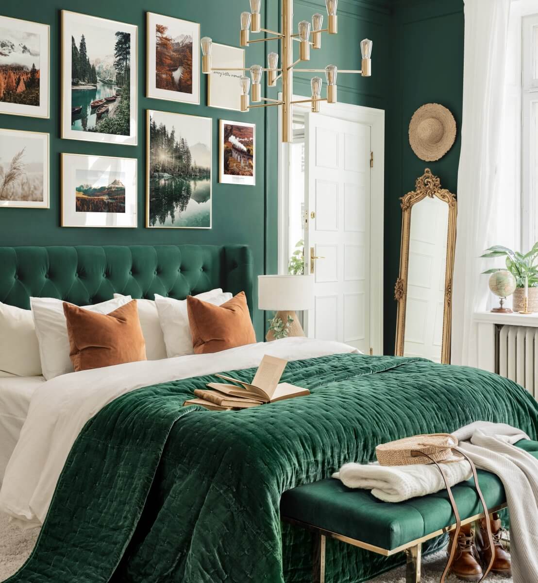 Interior Design Trends 2022: Styles, Decor and Color 22 emerald-green-bedroom-home-trends-2022-nordroom