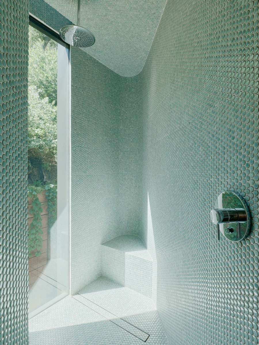 A Modern Mountaintop Home in Napa Valley 8 light-green-shower-window-nordroom