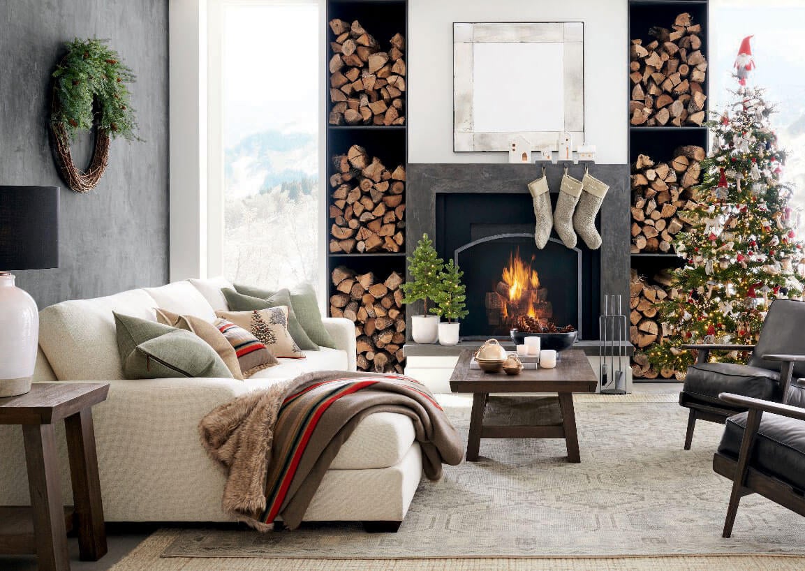 A Modern Rustic Home Decorated for Christmas 3 modern-rustic-living-room-fireplace-nordroom