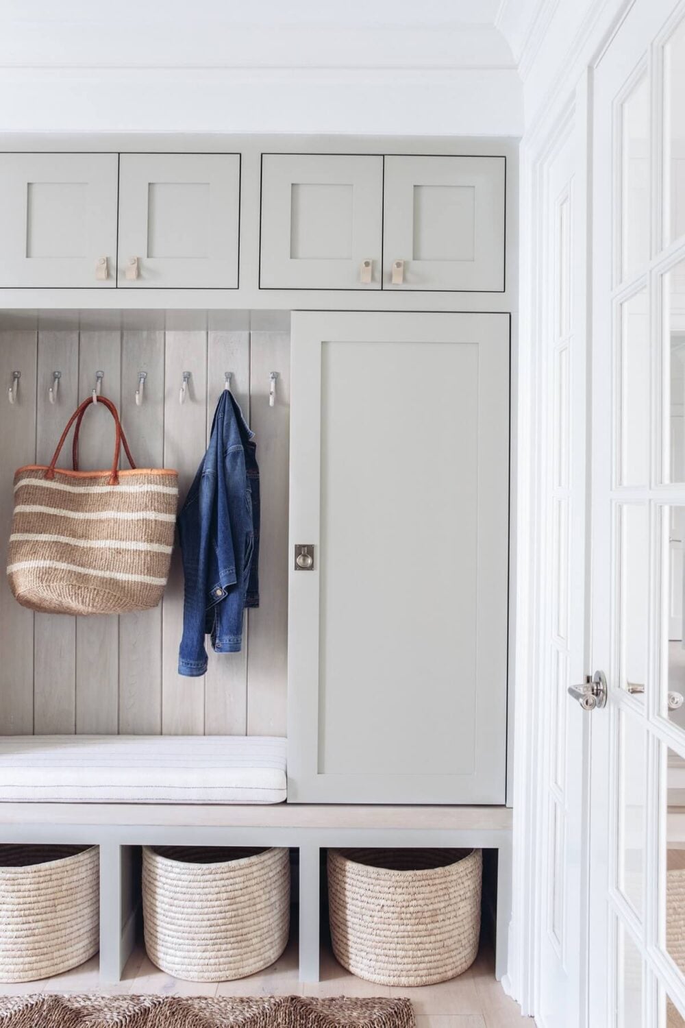 A Serene Colonial Home in Connecticut 12 mudroom-built-in-cabinets-bench-nordroom