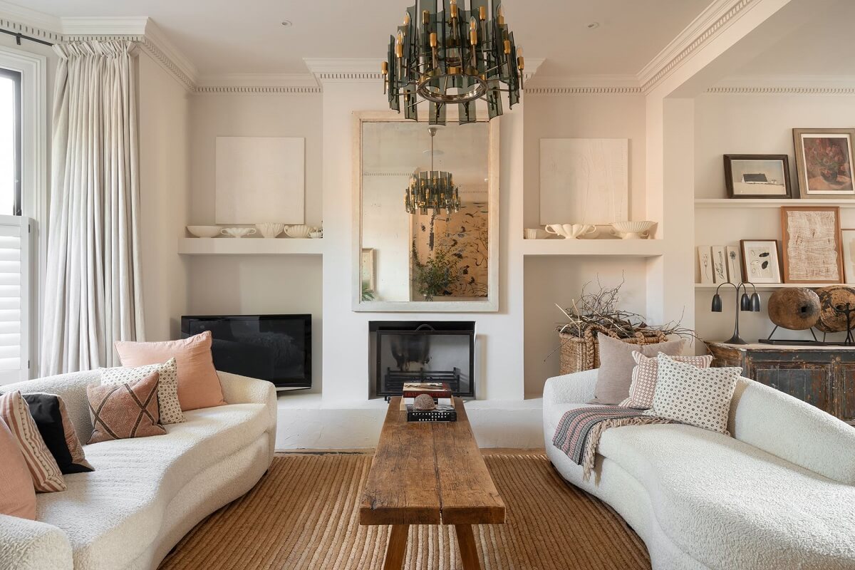 A London Townhouse with Rustic Elements 4 neutral-sitting-room-jute-rug-rustic-wooden-coffee-table-victorian-house-nordroom