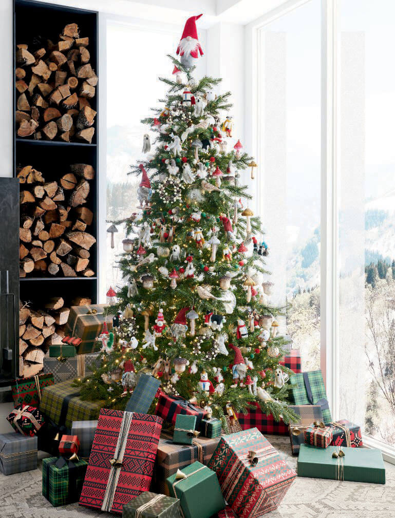 A Modern Rustic Home Decorated for Christmas 7 red green christmas tree nordroom A Modern Rustic Home Decorated for Christmas