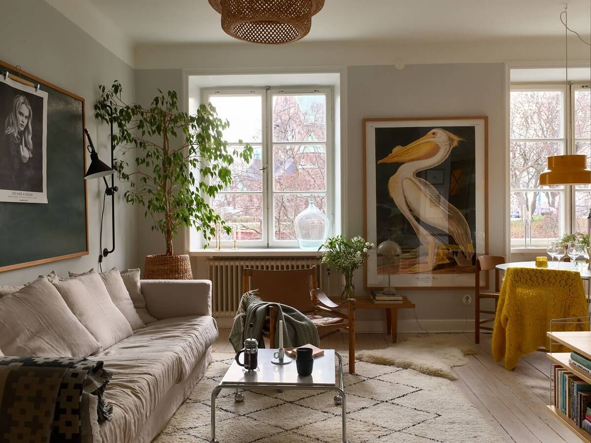 A Scandinavian Studio with Original Details 1 scandinavian-studio-sitting-area-wooden-floor-nordroom