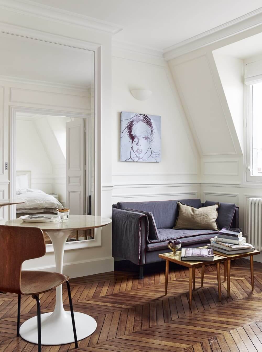 How To Style Your Home Like A Parisian Apartment 23 small-paris-apartment-large-mirror-parisian-decor-nordroom