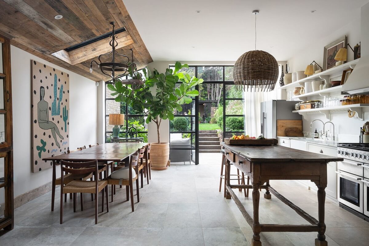 A London Townhouse with Rustic Elements 2 spacious-open-plan-kitchen-rustic-decor-victorian-townhouse-london-nordroom