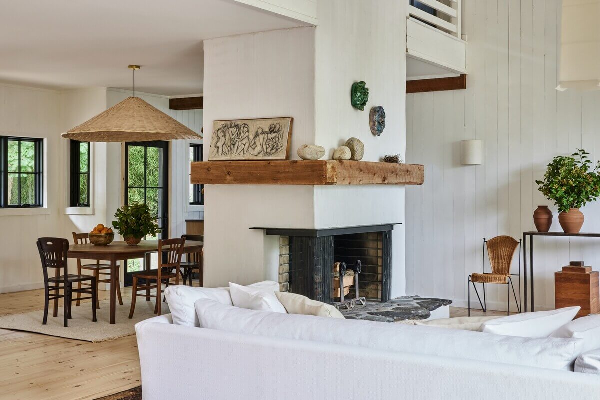 A Montauk Airbnb Designed by Robert McKinley 3 white-living-room-fireplace-airbnb-montauk-nordroom (2)