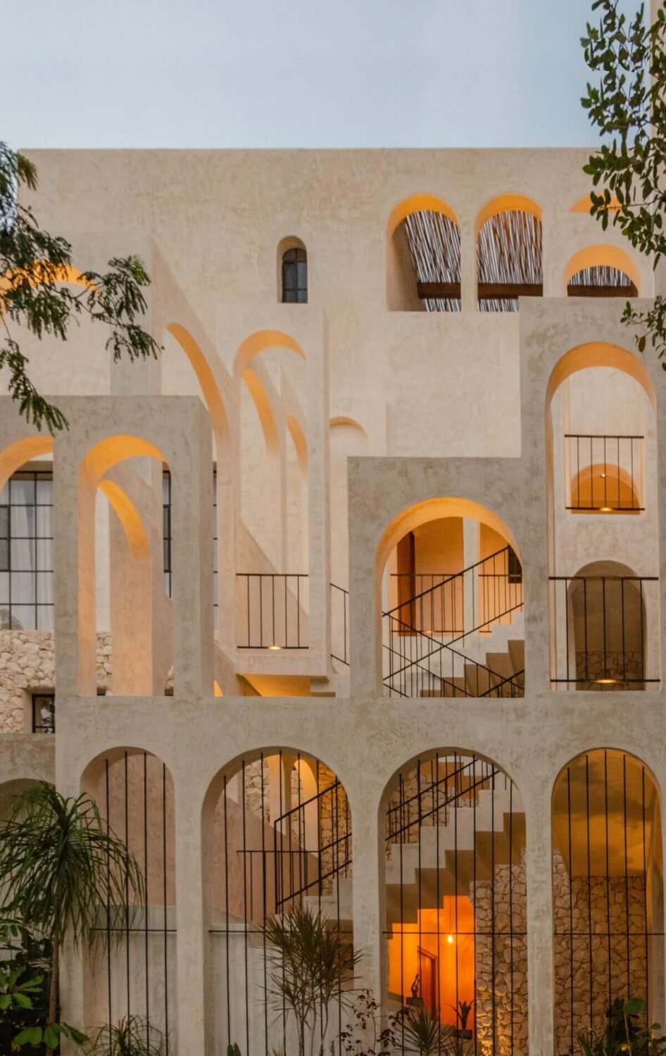 A Tulum Airbnb in an Architectural Building 32 apartment-complex-fosil-tulum-architecture-arched-nordroom