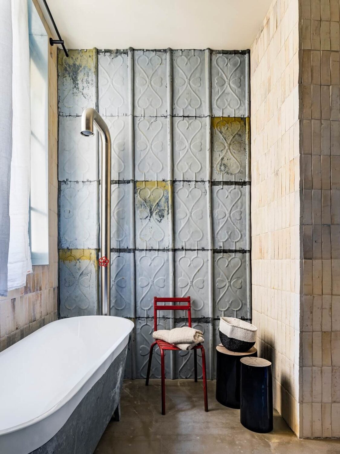 A Colorful Eclectic Apartment by Merci Paris 17 bathroom-freestanding-bath-merci-second-residence-nordroom