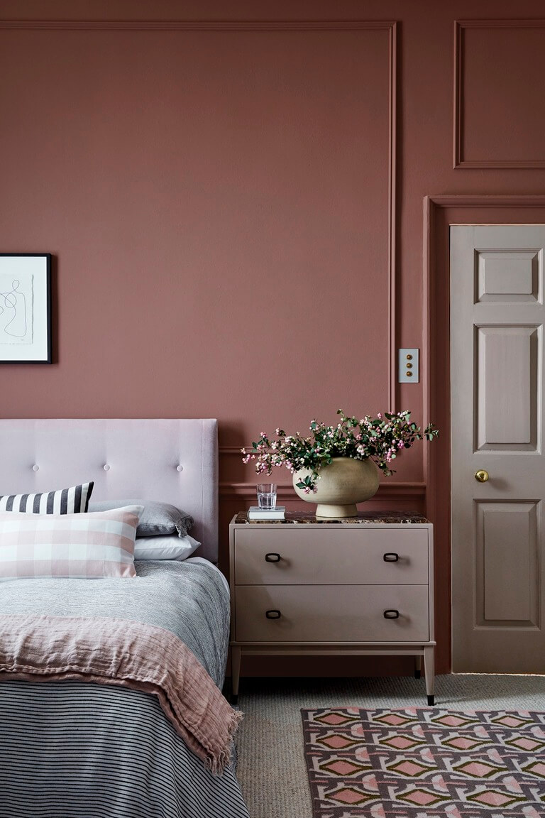 Best Paint Colors for a Colorful Small Bedroom 38 bedroom-muted-pink-wall-nordroom