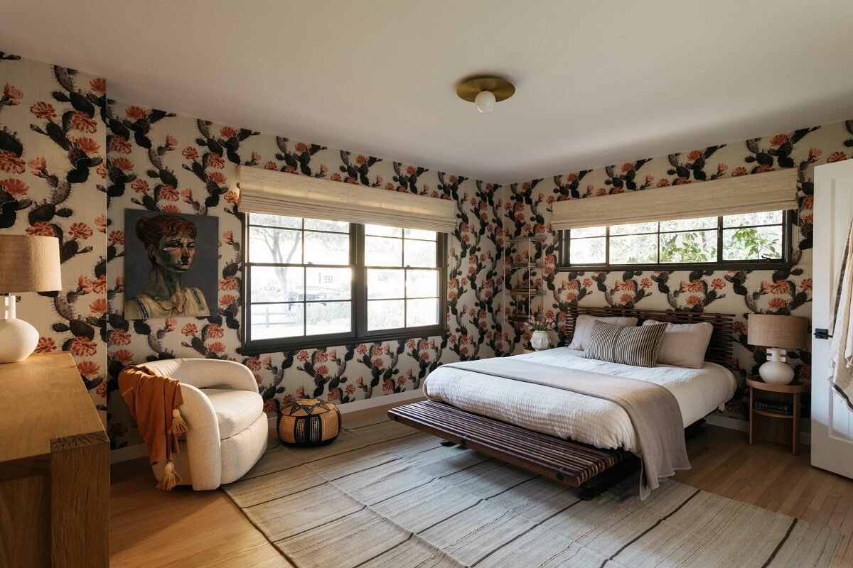 A Midcentury Ranch House in California 11 bedroom-wallpaper-california-ranch-house-nordroom