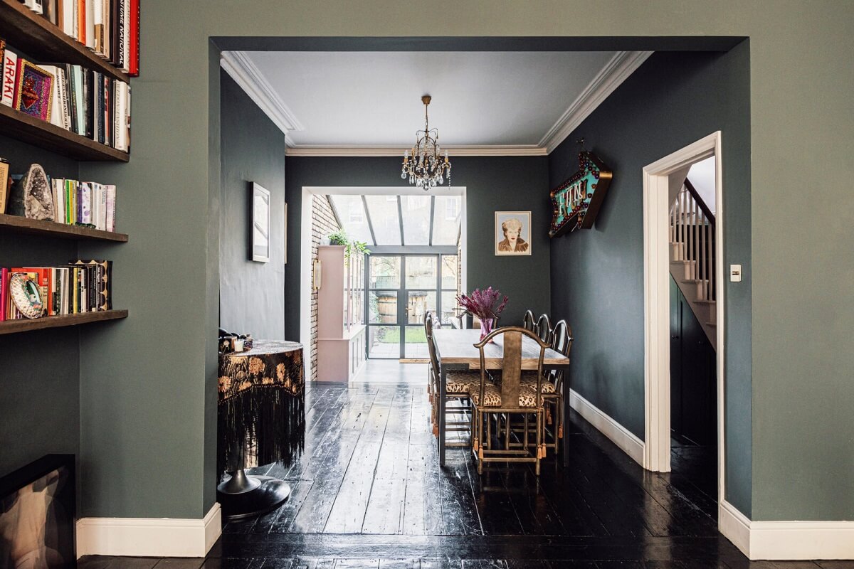 A 19th Century London Townhouse with Kitchen Extension 5 black-floor-dining-room-victorian-townhouse-nordroom
