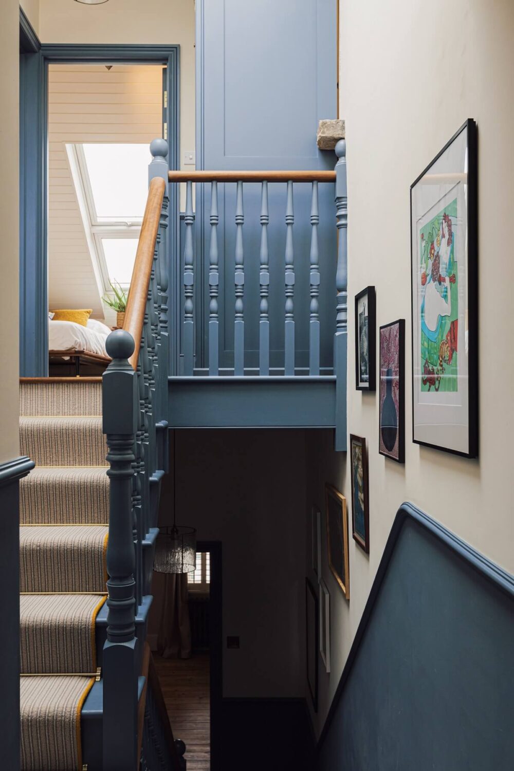 An Elegant & Colorful London House 10 blue-staircase-colorful-london-terraced-house-nordroom