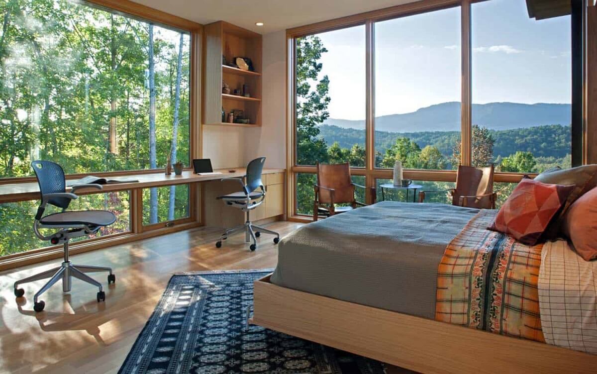 How To Design A Stylish Bedroom Home Office 30 desk-in-front-of-window-bedroom-home-office-design-ideas-nordroom
