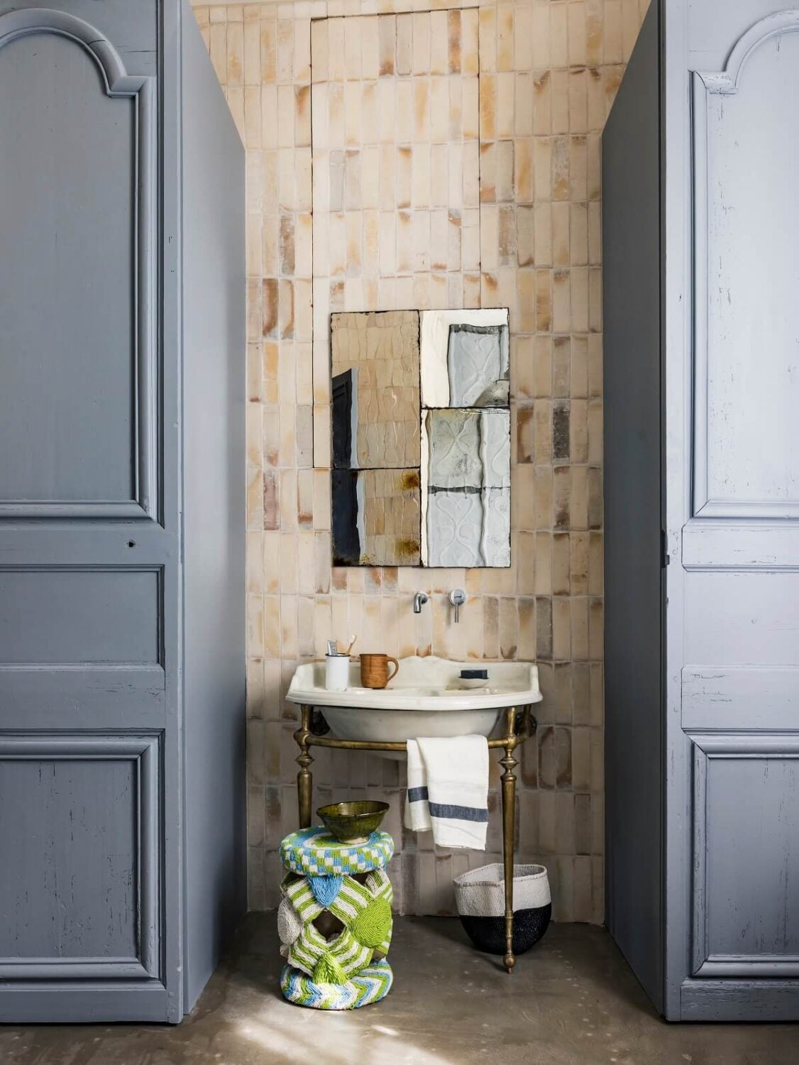 A Colorful Eclectic Apartment by Merci Paris 15 eclectic-bathroom-merci-paris-second-residence-nordroom