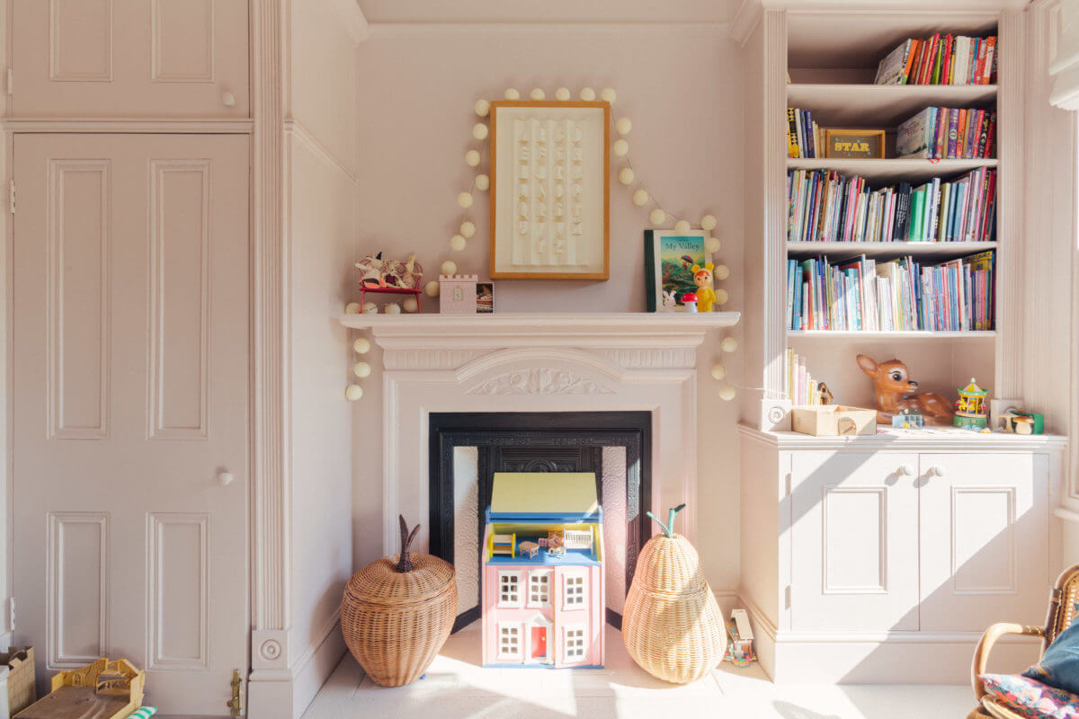 A Light-Filled Victorian Family Home in London 30 fireplace-bookshelves-kids-room-nordroom