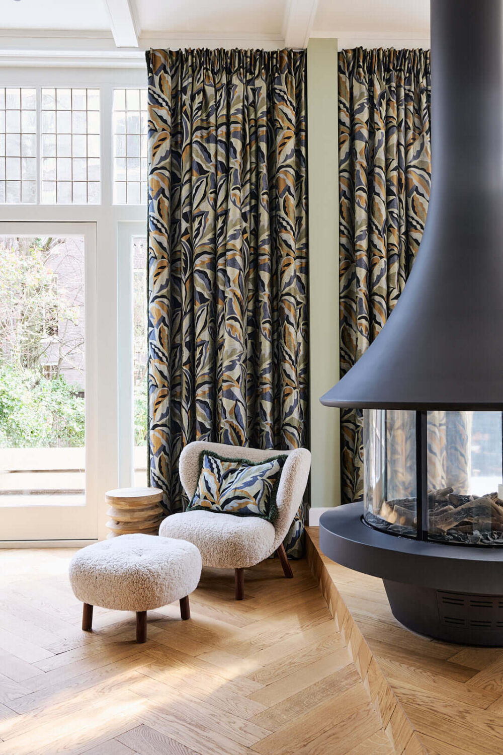 Color & Texture in a Grand Amsterdam Villa 6 fireplace-sitting-villa-amsterdam-nordroom