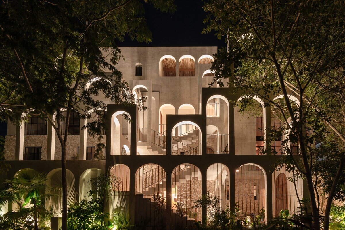 A Tulum Airbnb in an Architectural Building 33 fosil-apartment-complex-tulum-arched-architecture-nordroom