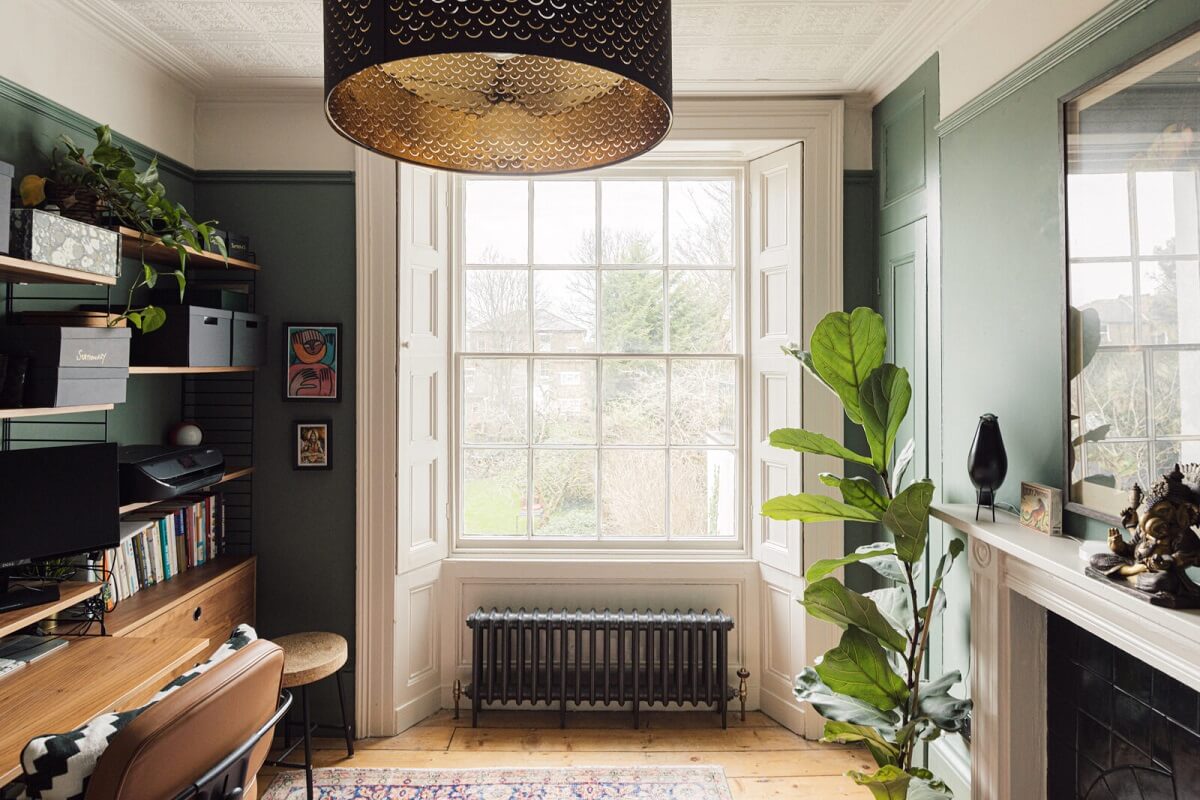 Color & Wallpaper in a Victorian Villa 20 green-home-office-nordroom