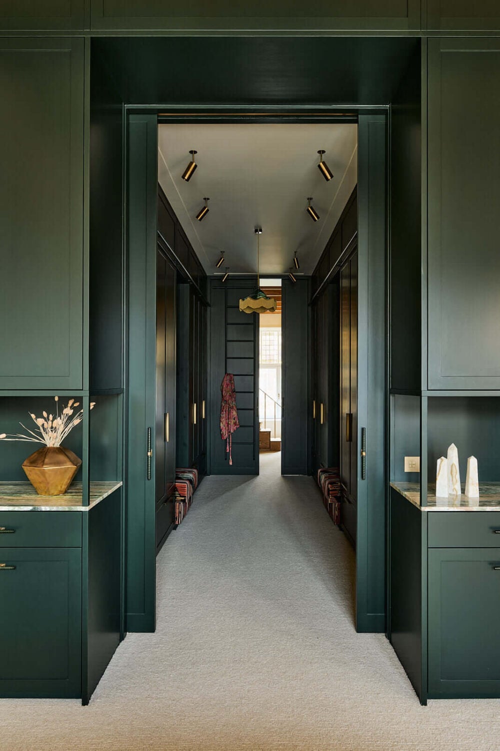 Color & Texture in a Grand Amsterdam Villa 20 green-walk-in-closet-villa-amsterdam-nordroom