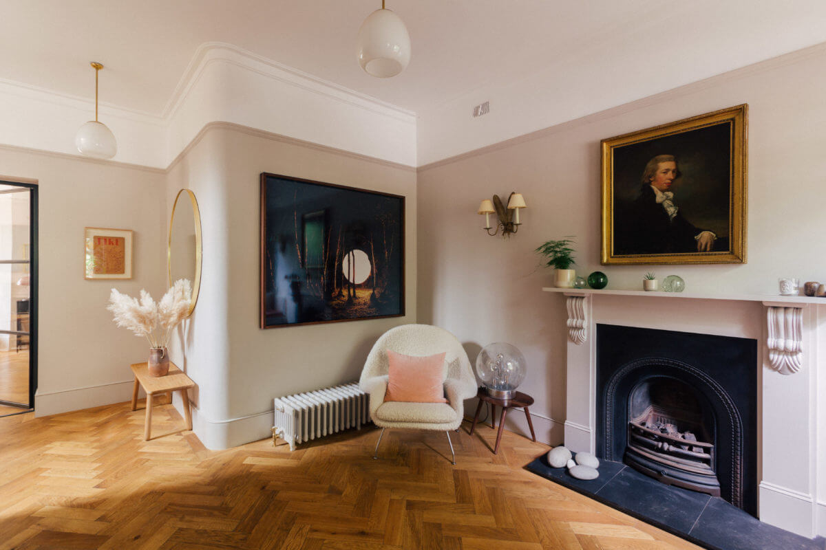 A Light-Filled Victorian Family Home in London 16 hallway-sitting-space-fireplace-london-family-home-nordroom