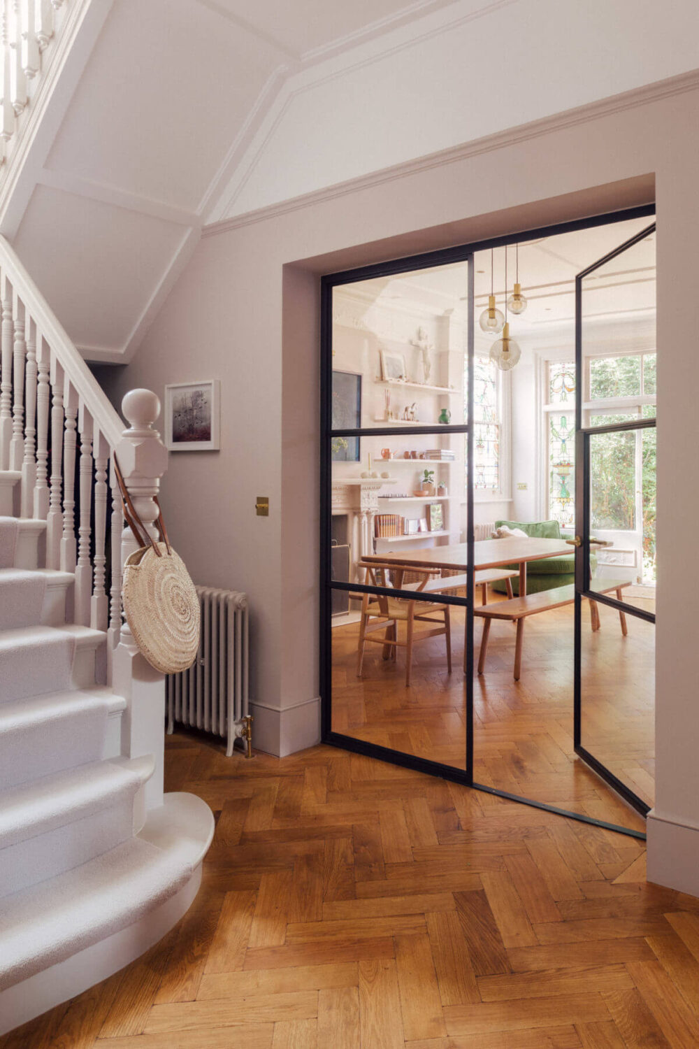 A Light-Filled Victorian Family Home in London 1 hallway-steel-framed-glass-doors-london-nordroom