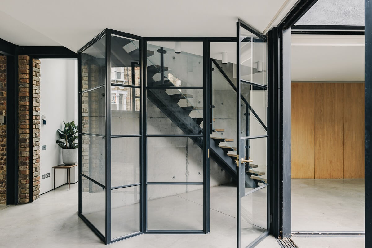 An Industrial Warehouse Conversion in London 17 industrial-glass-folding-doors-warehouse-conversion-nordroom