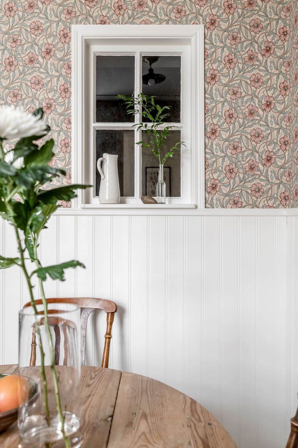 A Lovely Scandi Apartment with Original Features 19 kitchen-detail-colorful-wallpaper-nordroom