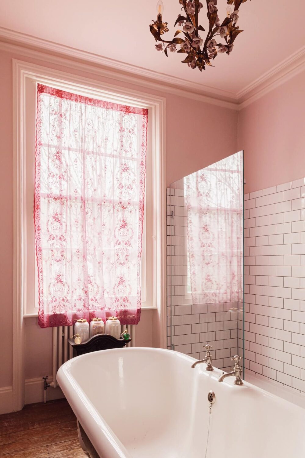 89 Pink Bathroom Ideas: From Hot Pink Walls to Blush Tiles 50 pink-bathroom-freestanding-bath-nordroom