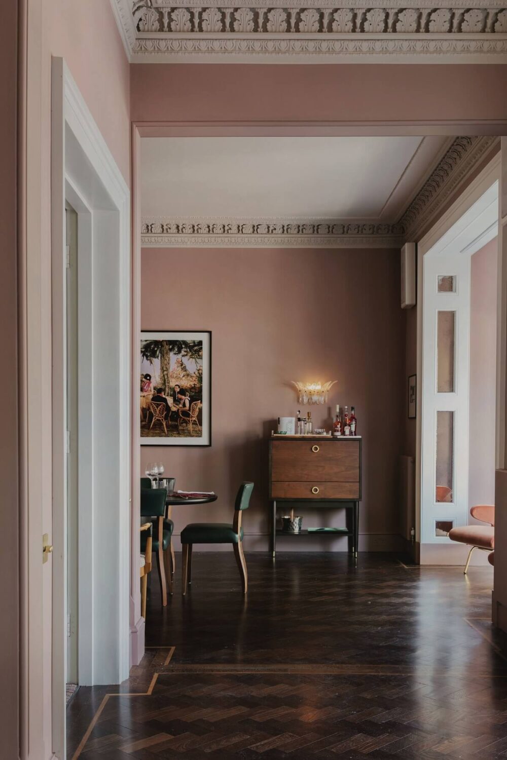 Sherwin-Williams Color of the Year 2023: Redend Point 26 pink-dining-room-london-townhouse-nordroom