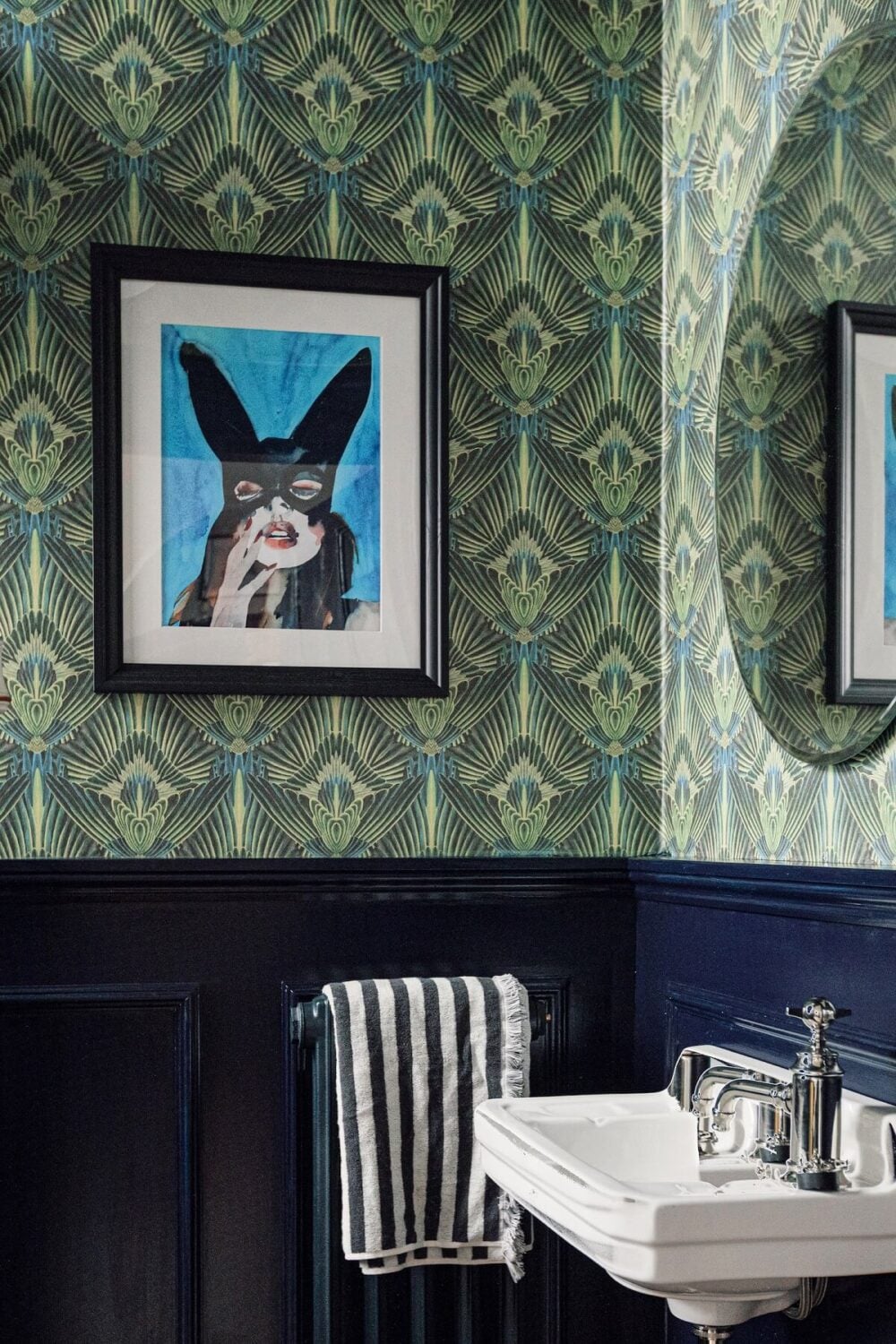 Color & Wallpaper in a Victorian Villa 15 powder-room-wallpaper-nordroom
