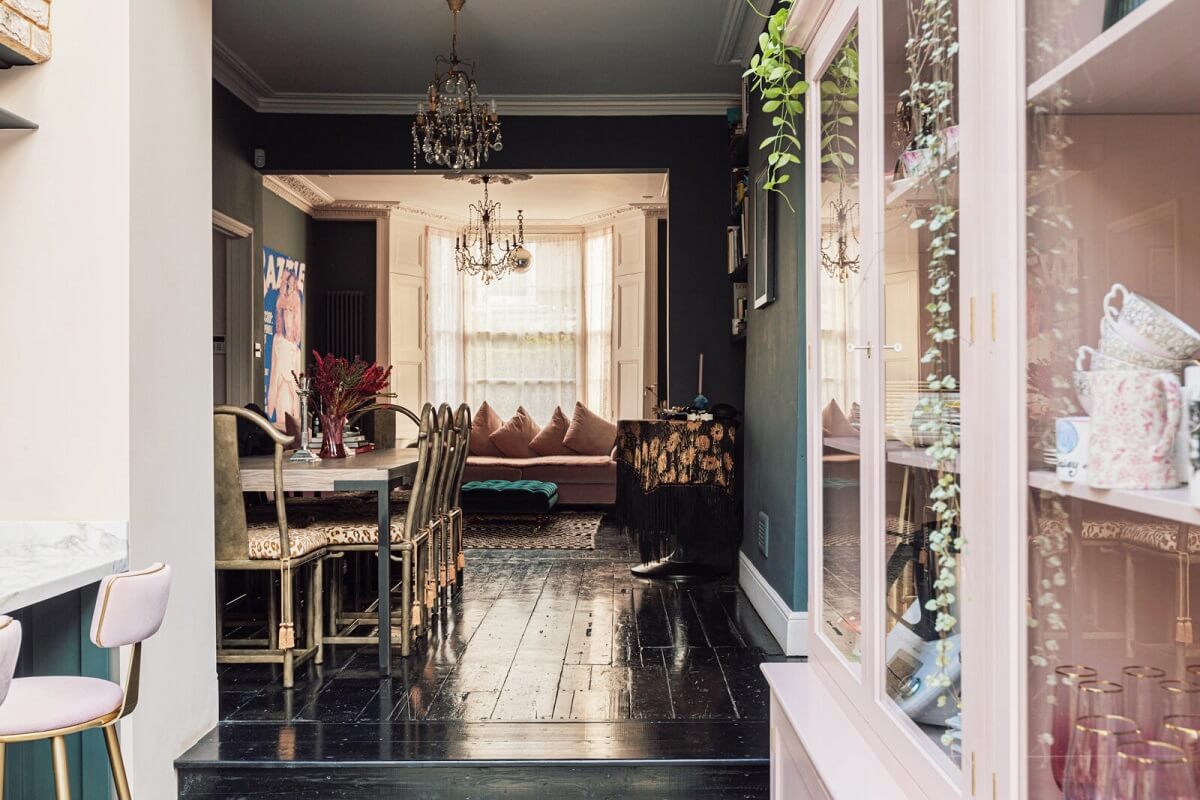 A 19th Century London Townhouse with Kitchen Extension 6 sitting-room-black-floor-nordroom