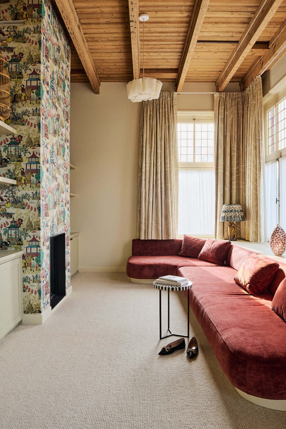 Color & Texture in a Grand Amsterdam Villa 13 sitting-room-curvedbuilt-in-sofa-windowseat-nordroom