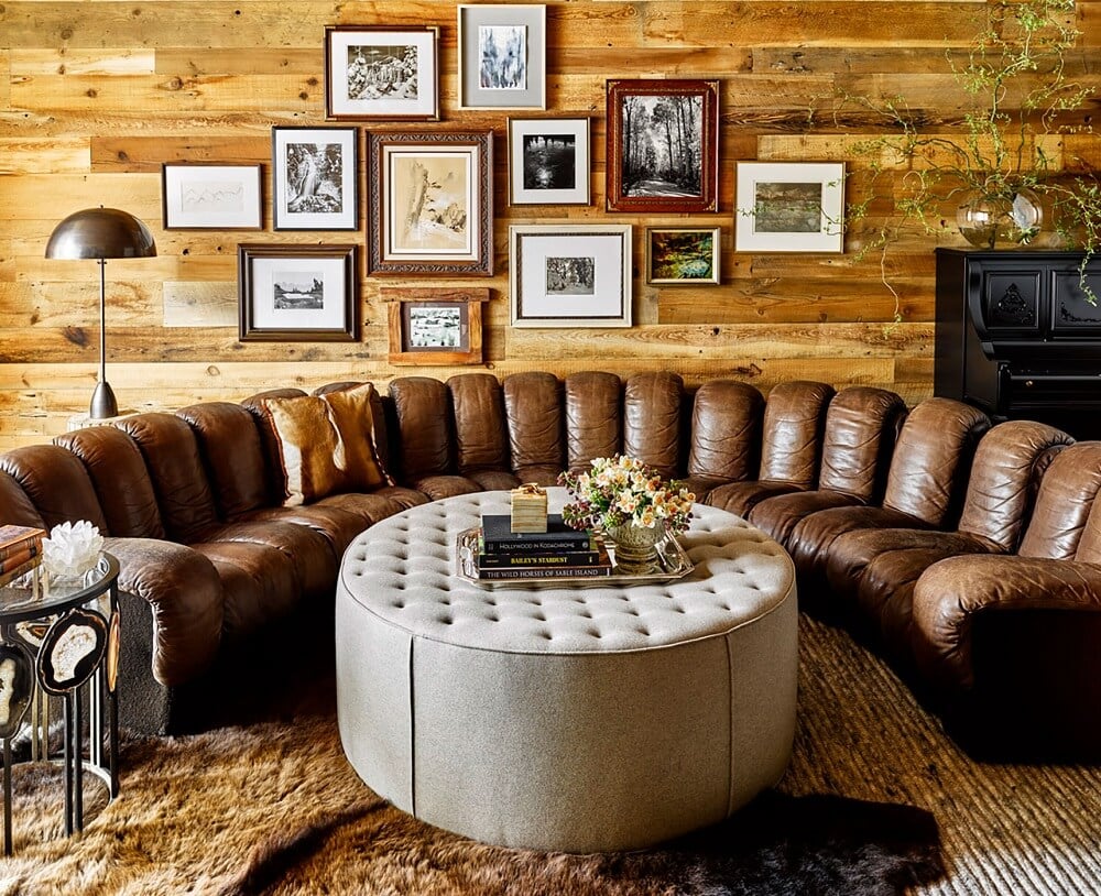 A Rustic Mountain Home in Big Sky, Montana 18 snug-round-leather-sofa-mountain-home-nordroom