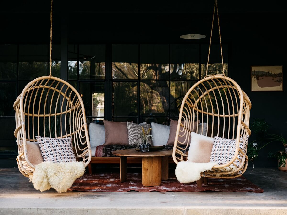 A Midcentury Ranch House in California 16 terrace-hanging-chairs-midcentury-ranch-house-nordroom