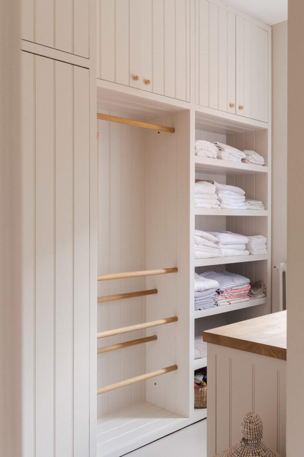 A Light-Filled Victorian Family Home in London 20 utility-room-washing-drying-rack-built-in-cabinets-nordroom