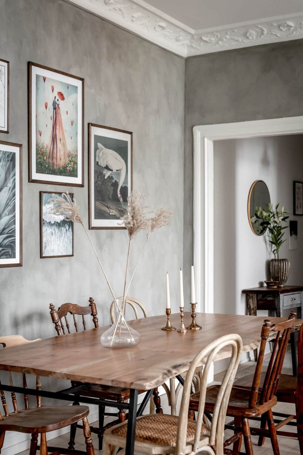 A Lovely Scandi Apartment with Original Features 8 vintage-dining-area-mix-match-chairs-nordroom